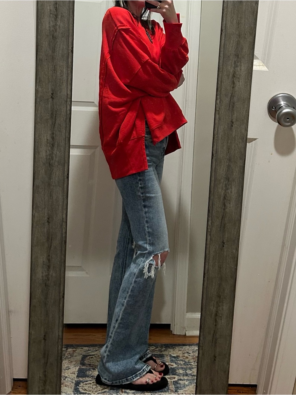 NWT We The Free Camden Sweatshirt in Flame Red - Picture 16 of 16